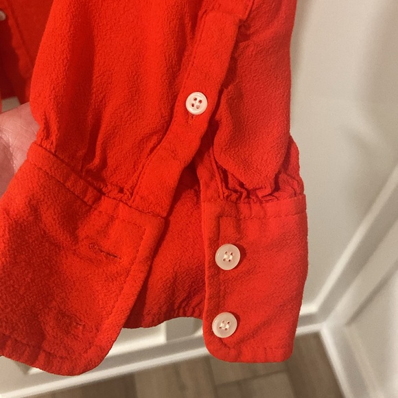 J Crew red blouse / button down , size small - Picture 3 of 5